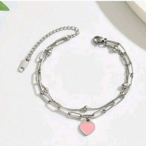 Silver Heart Charm Bracelet